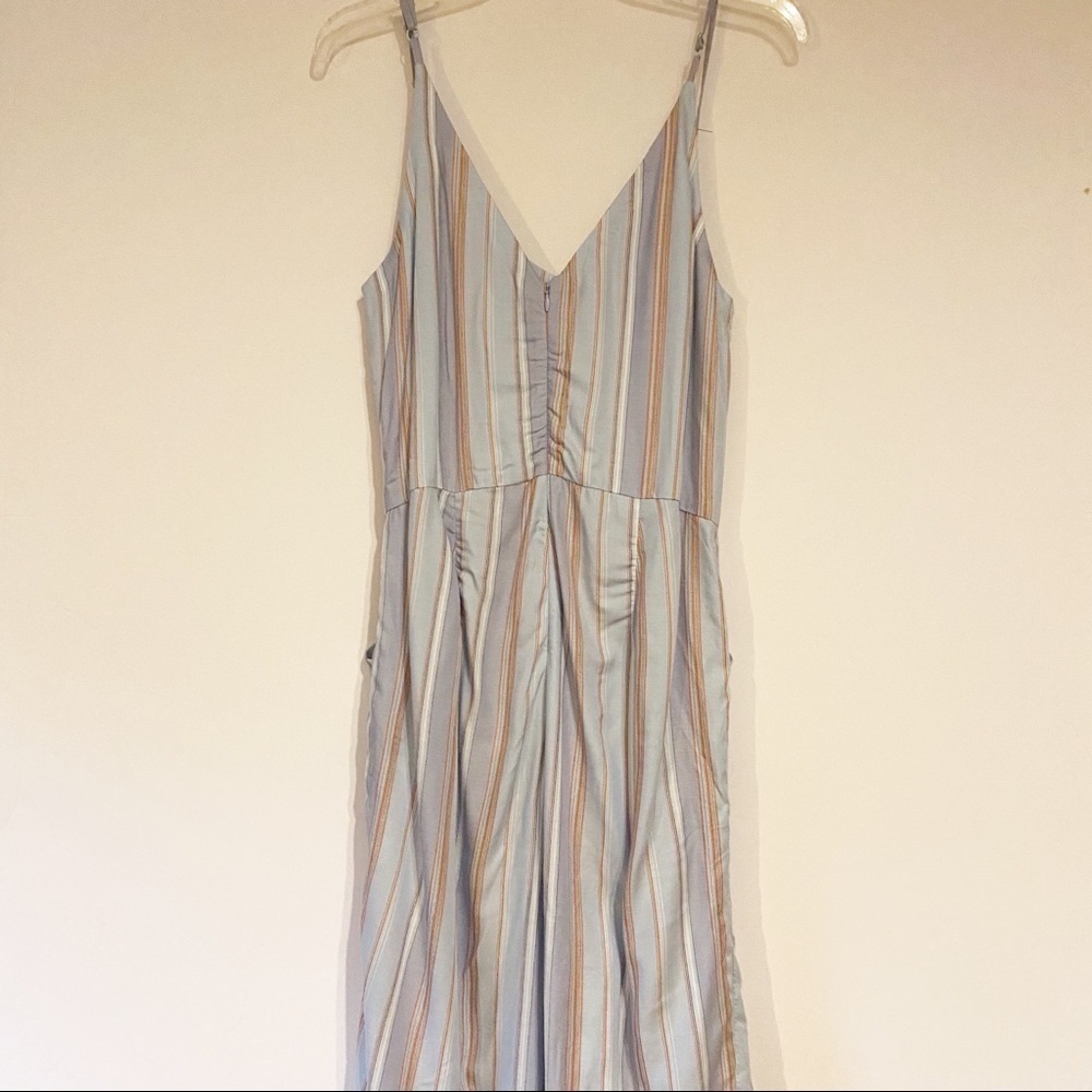 Pure Collection Sleeveless Jumpsuit Romper Medium Blue Stripes